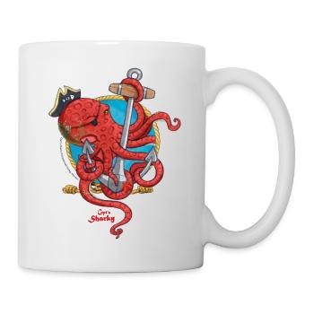 Käpt'n Sharky Riesenkrake - Tasse - Weiß - Rechts