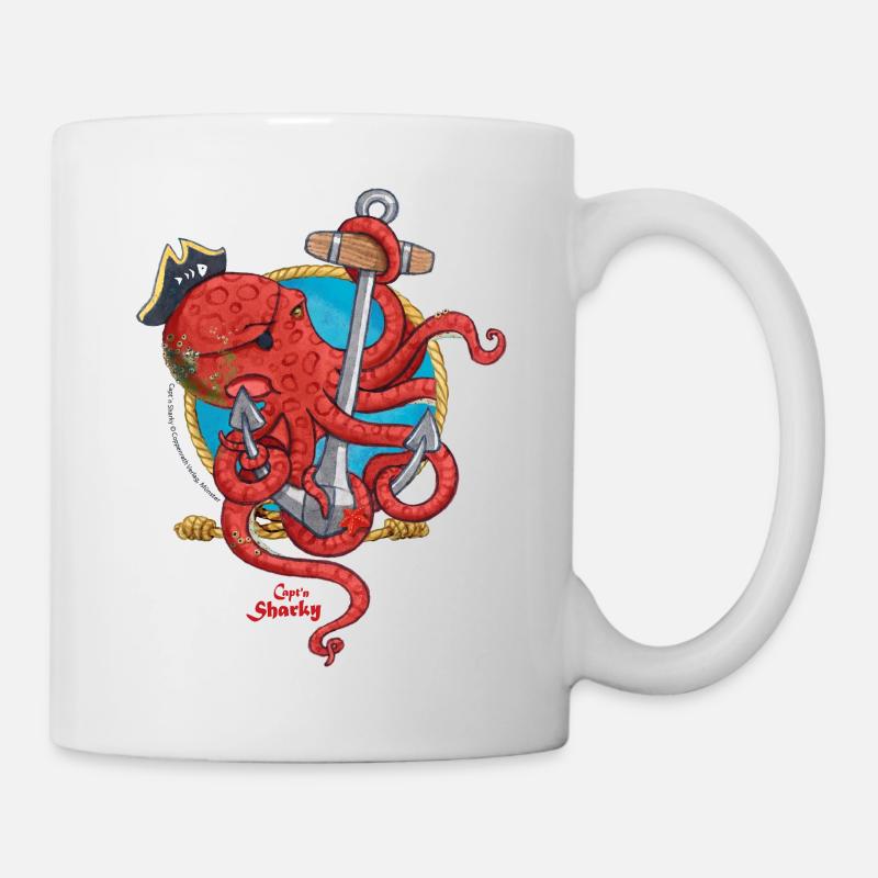 Käpt'n Sharky Riesenkrake - Tasse - Weiß