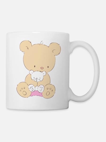 Bear with Teddy Bear - Mug blanc - blanc