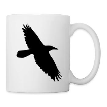 Krähe Rabe Corvus Vogel im Flug - Tasse - Weiß - Rechts