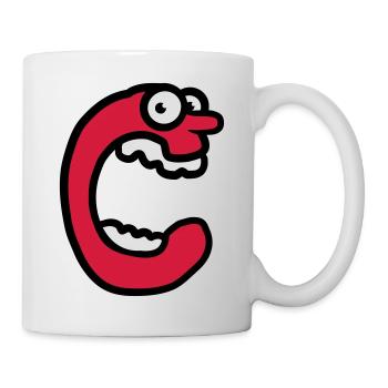 Buchstabe C Lustig Gesicht Schreien Monster - Tasse - Weiß - Rechts