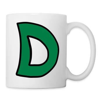 Letter D comic cartoon - Mug - white - Right