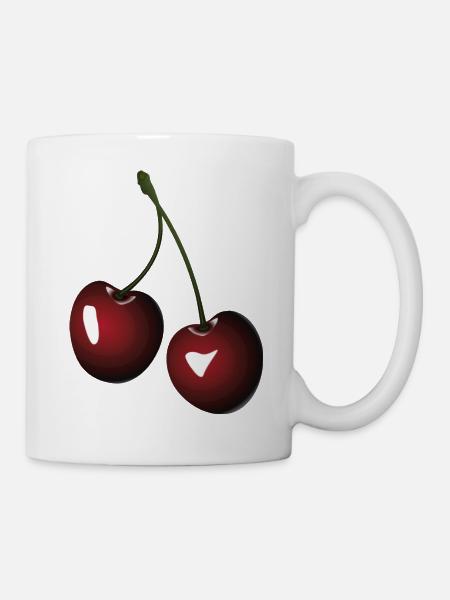 Cerises cerises - Mug blanc - blanc