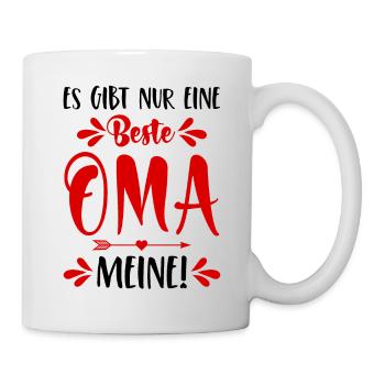 Es gibt nur eine beste Oma Meine! Spruch Enkel Omi - Tasse - Weiß - Rechts