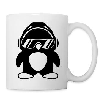 Pinguin mit Kopfhörer - Tasse - Weiß - Rechts