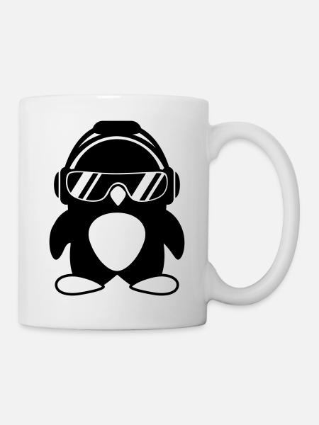 Pinguin mit Kopfhörer - Tasse - Weiß