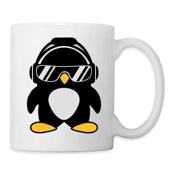 Pinguin mit Kopfhörer - Tasse - Weiß - Rechts