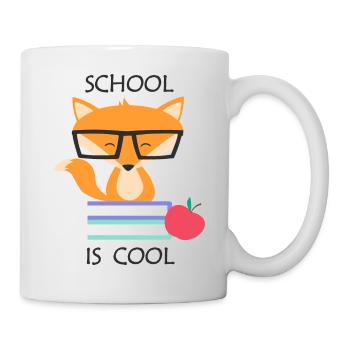 clever fox nerd glasses books school is cool - Mug - white - Right