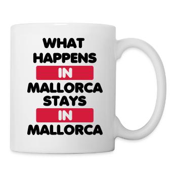 What Happens in Mallorca stays in Mallorca - Tasse - Weiß - Rechts