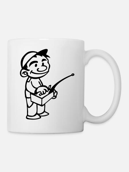 enfant qui utilise radiocommande modélisme - Mug blanc - blanc