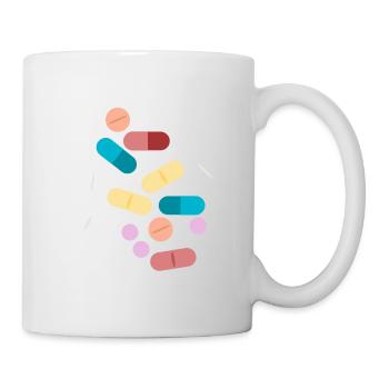 Farbige Pillen - Tasse - Weiß - Rechts