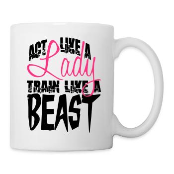 Agir comme un train de Dame comme une bête - Mug blanc - blanc - Droite