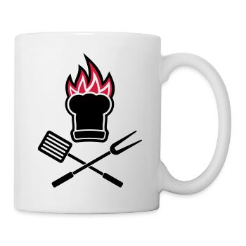 Barbecue on fire - Mug - white - Right