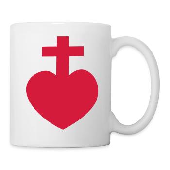 Heiliges Herz Symbol Vendée Kreuz Liebe - Tasse - Weiß - Rechts