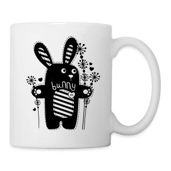 Stofftier Hase - Tasse - Weiß - Rechts