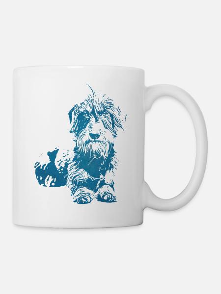 Teckel à poil dur fier, têtu, vivant - Mug blanc - blanc