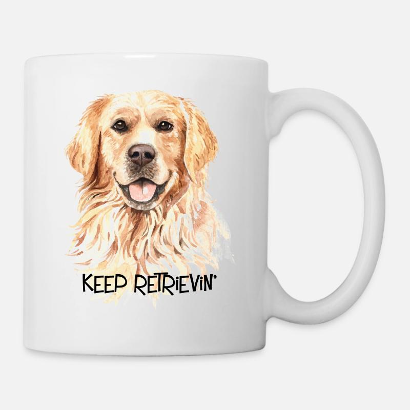Continuez à récupérer l'art du Golden Retriever pour les amoureux des chiens - Mug blanc - blanc