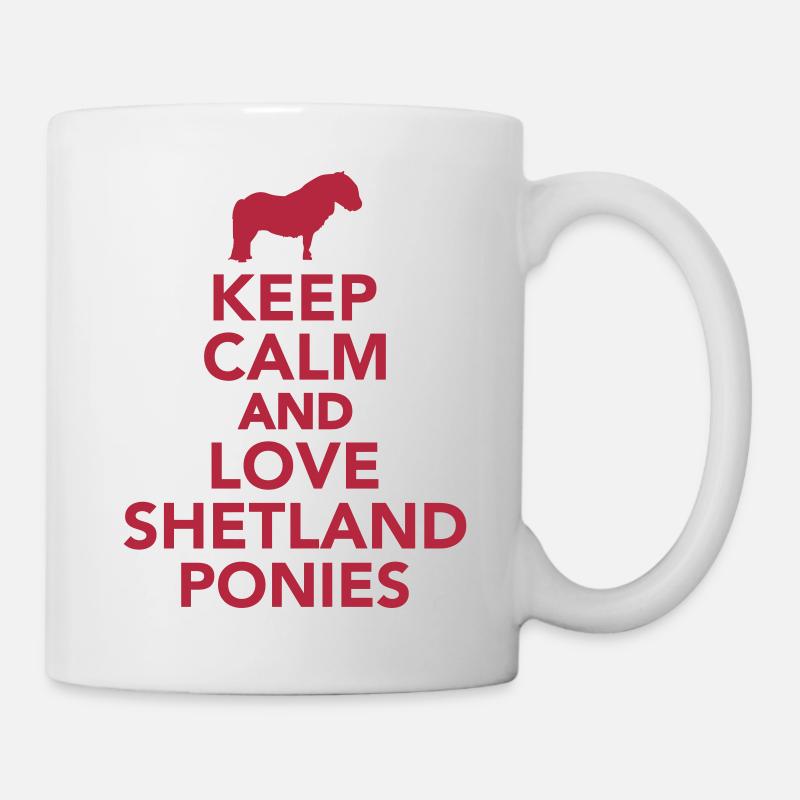 Keep calm and love Shetland Ponies - Mug blanc - blanc