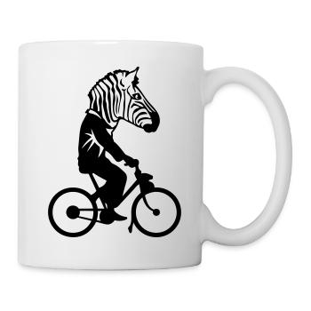 zebre tete velo profil homme 0 - Mug blanc - blanc - Droite