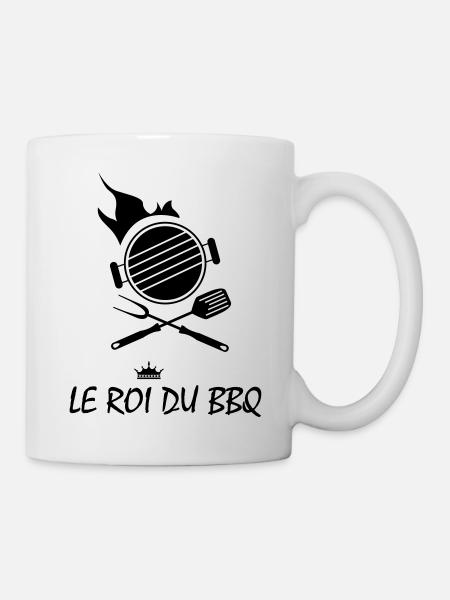 roi bbq barbecue grillade - Mug blanc - blanc