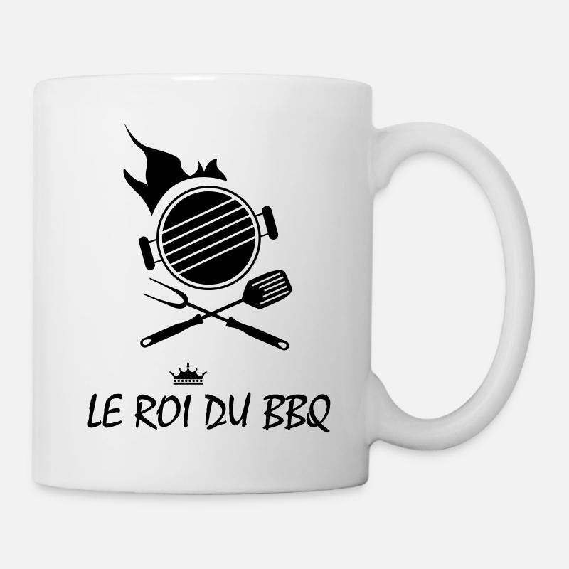 roi bbq barbecue grillade - Mug blanc - blanc