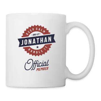 Bleib ruhig Jonathan - Tasse - Weiß - Rechts