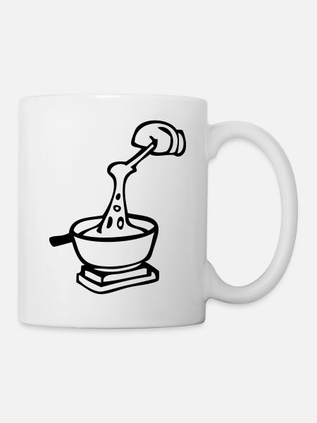 fondue spécialité culinaire suisse - Mug blanc - blanc