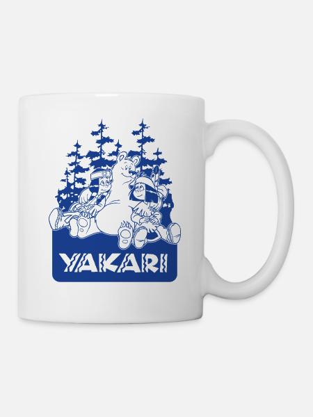 Yakari Bär mit Yakari und Regenbogen - Tasse - Weiß