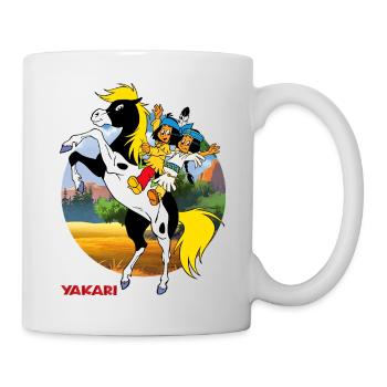 Yakari Et Arc-En-Ciel Sur Petit-Tonnerre - Mug blanc - blanc - Droite