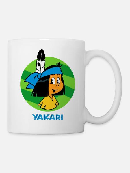 Spreadshirt Yakari Portrait Et Logo - Mug blanc - blanc