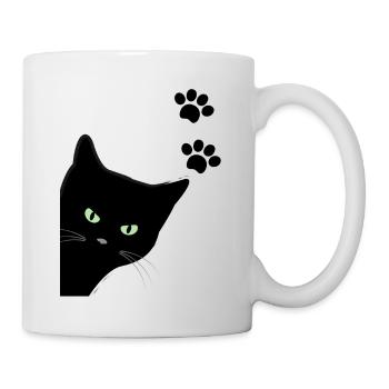 chat aux yeux verts de chat - Mug blanc - blanc - Droite