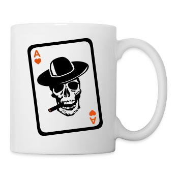 poker tete de mort as carte coeur - Mug blanc - blanc - Droite