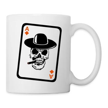 poker tete de mort as skull carte - Mug blanc - blanc - Droite