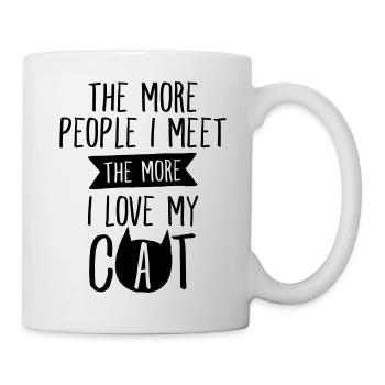 The More People I Meet, The More I Love My Cat - Mug - white - Right