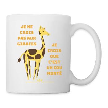 Humour girafe - Jeux de mots cou monté - Cadeau - Mug blanc - blanc - Droite