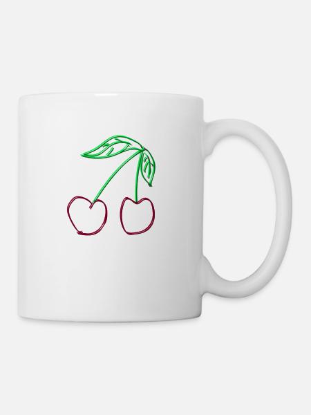 Cerise - cerises - Mug blanc - blanc