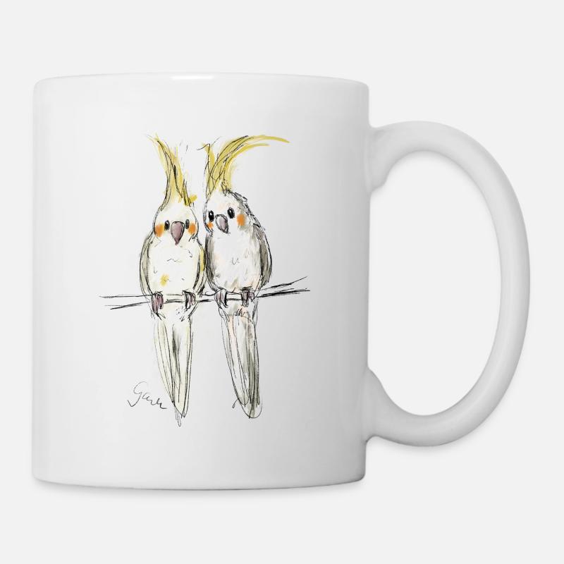Nymphensittiche - Tasse - Weiß