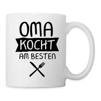 Oma Kocht Am Besten - Tasse - Weiß - Rechts