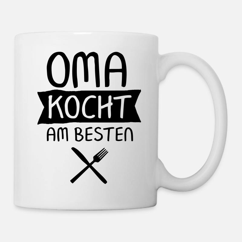Oma Kocht Am Besten - Tasse - Weiß