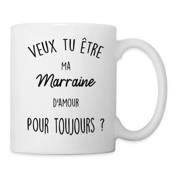 veux tu e tre ma marraine d amour - Mug blanc - blanc - Droite