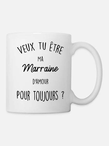 veux tu e tre ma marraine d amour - Mug blanc - blanc