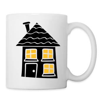 nacht licht fenster dunkel schwarz süßes kleines h - Tasse - Weiß - Rechts
