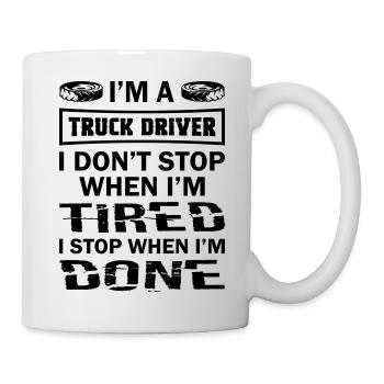 Truck Driver - Tasse - Weiß - Rechts