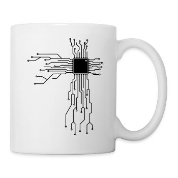 Elektroniker - Programmierer Platine T-Shirt - Tasse - Weiß - Rechts