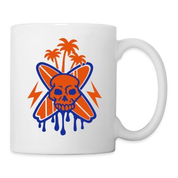 Surfing (Skull & Palms) - Mug - white - Right