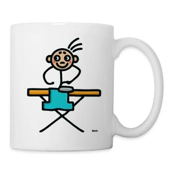 Strichmännchen bügeln - Tasse - Weiß - Rechts