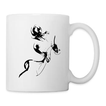 Farbtropfen - Linie / schwarz - Tasse - Weiß - Rechts