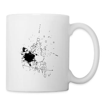Farbtropfen - Linie / schwarz - Tasse - Weiß - Rechts