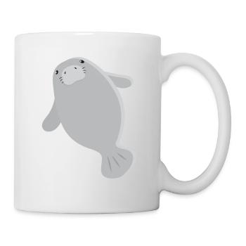 Lamantin gris simple super mignon - Mug blanc - blanc - Droite