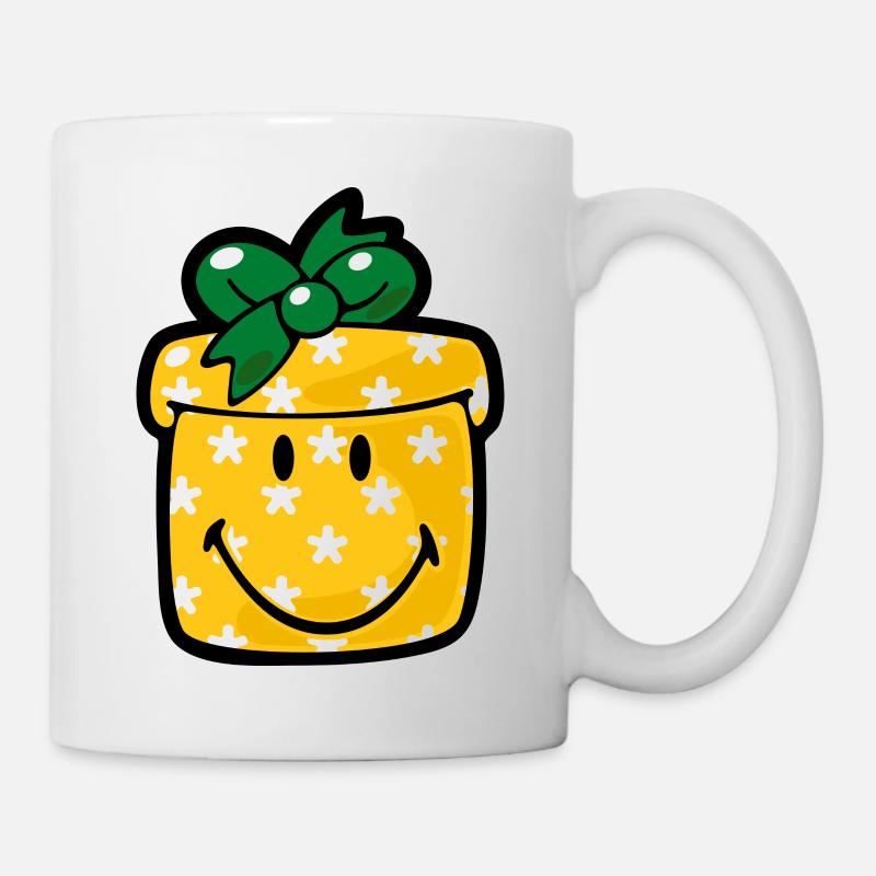 Smiley Christmas Present - Mug - white